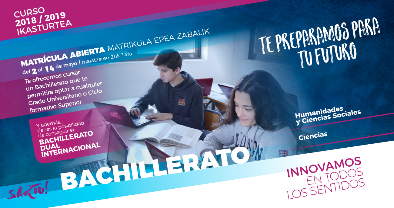 Matricula bachillerato 2018-2019