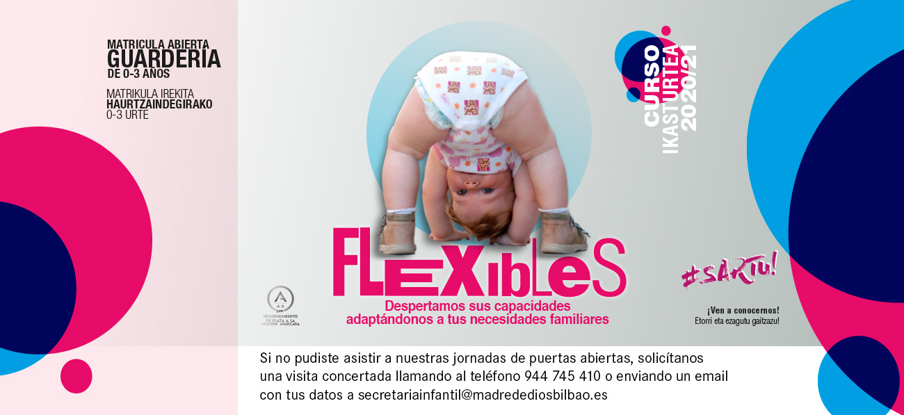 Guardería en colegio Madre de Dios – Matrícula abierta Campaña de matriculación 2020-2021 en Educación Infantil - Haur Hezkuntza