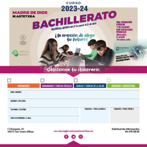 Itinerarios bachillerato - batxilergo ibilbideak 2023-2024